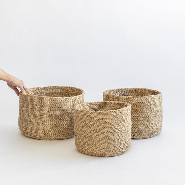 Tall Round Jute Baskets