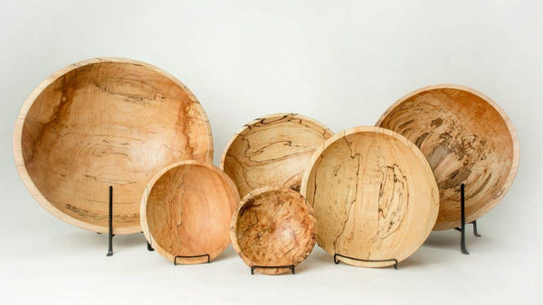13" SPALTED MAPLE ROUND BOWL - Bodega Nantucket