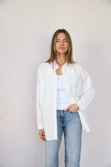 Oversized Poplin Button Down Shirt - Bodega Nantucket