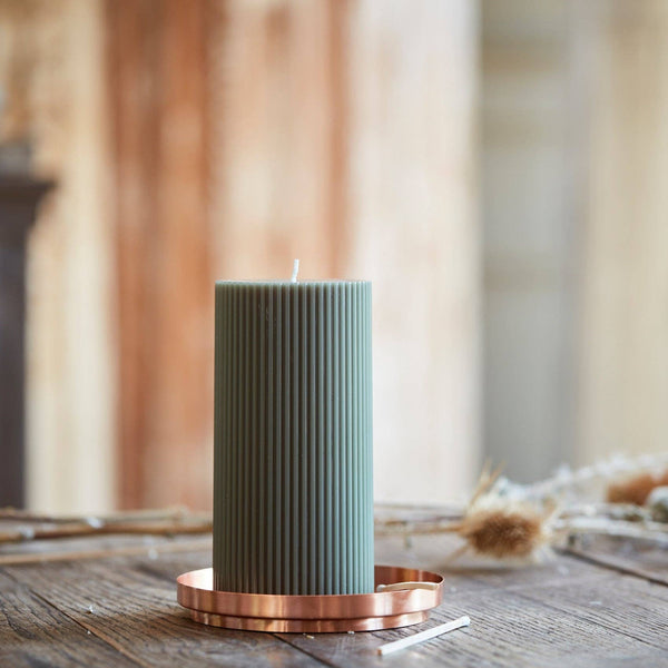 Fancy Ribbed Pillar Candles