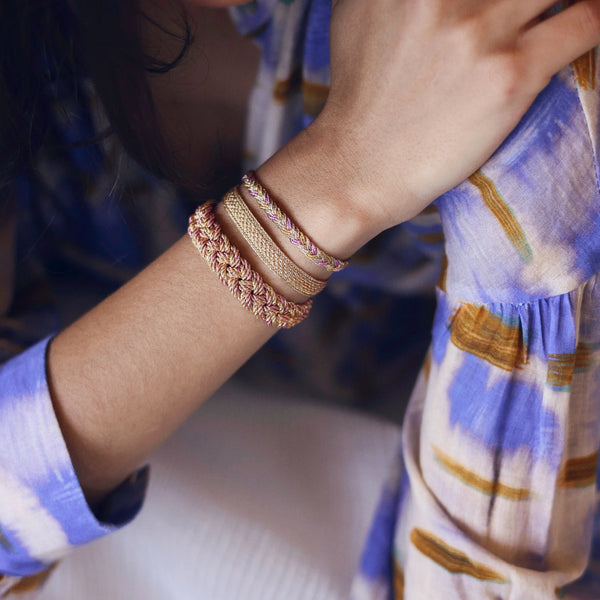 Eya N2 Bracelet Rose Gold Amber Hot Pink - Bodega Nantucket