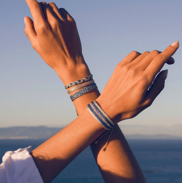 Eya N2 Bracelet Gold & Silver Arctic Blue - Bodega Nantucket