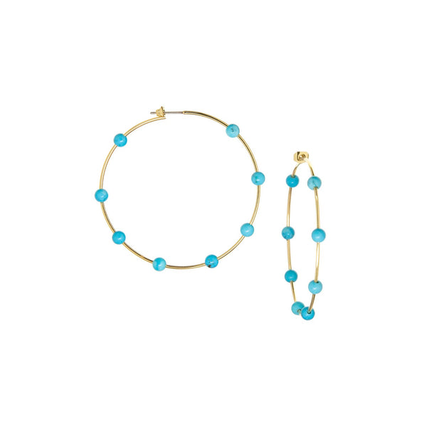 Thin hoop with gemstones - Bodega Nantucket