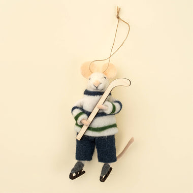 Hockey Hal Mouse Holiday Ornament