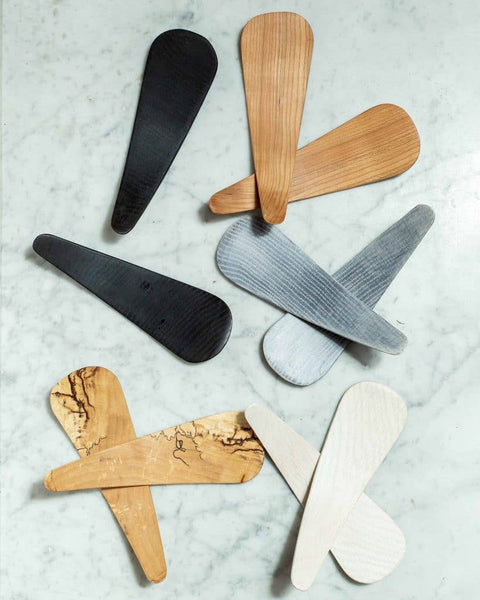 SMALL SPALTED MAPLE SALAD TOSSERS (9" PAIR) - Bodega Nantucket