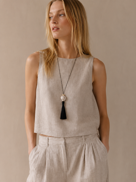Bella Mare Shell Tassel Cord Necklace