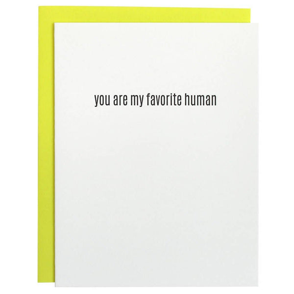 Favorite Human Letterpress Greeting Card - Bodega Nantucket