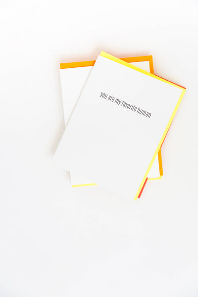 Favorite Human Letterpress Greeting Card - Bodega Nantucket