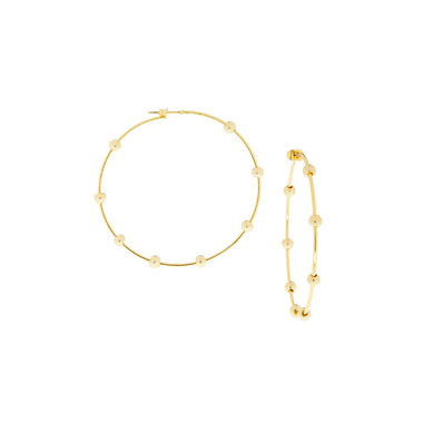 Gold plated spaced bead hoop - Bodega Nantucket