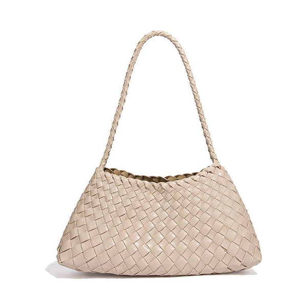 Vintage Woven Solid Color Underarm Bag Handbag