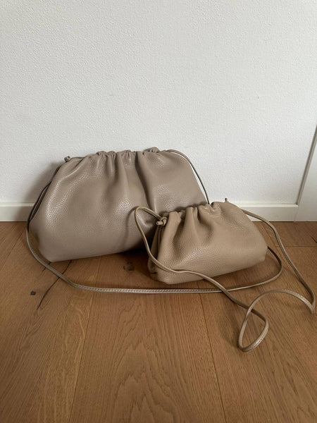 TANIA small - Genuine leather: Deep taupe