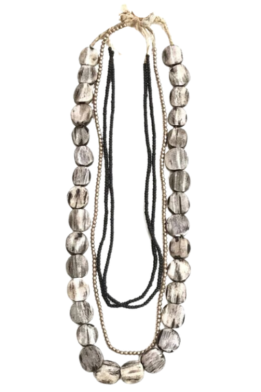 Gray Layer Necklace Set