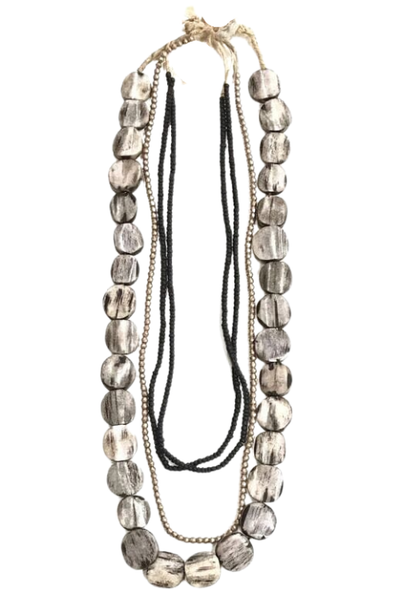 Gray Layer Necklace Set