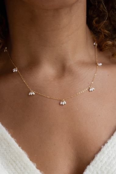Pearl Trio Droplets Necklace - Bodega Nantucket