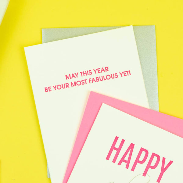 Most Fabulous Year Yet Letterpress Greeting Card - Bodega Nantucket
