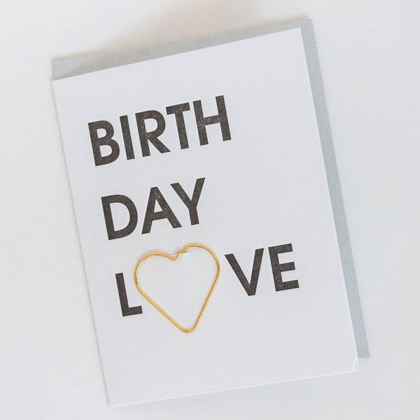 Birthday Love Paper Clip Letterpress Greeting Card - Bodega Nantucket