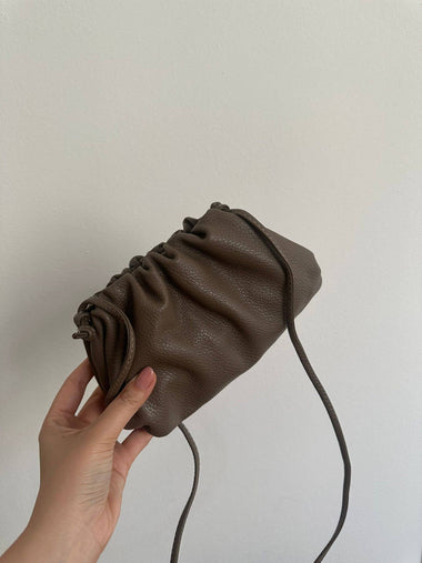 TANIA small - Genuine leather: Deep taupe