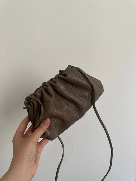 TANIA small - Genuine leather: Deep taupe