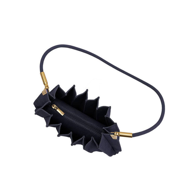 Carrie Navy Vegan Suede Shoulder Bag