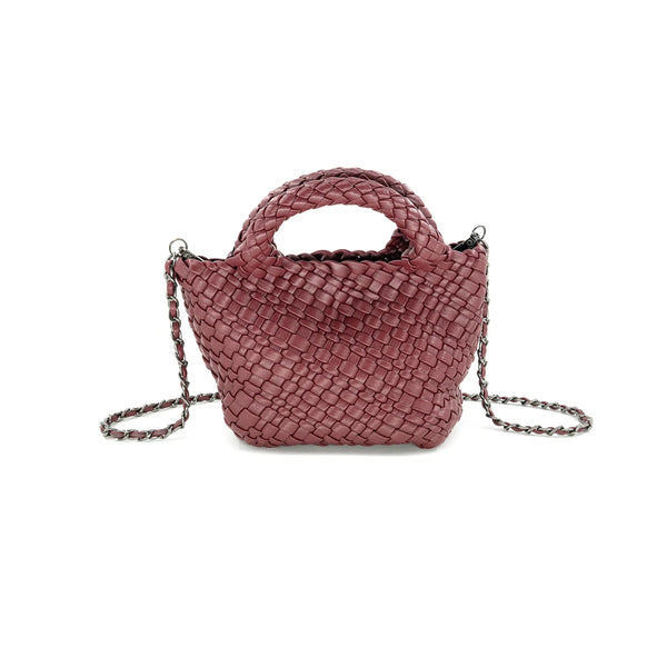Braided Burgandy Clutch