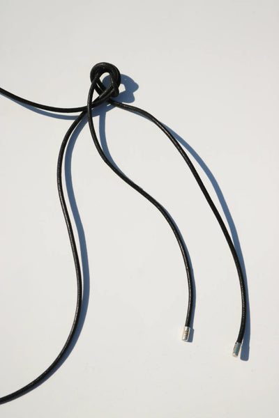 45" Leather Cord w/Silver Tips