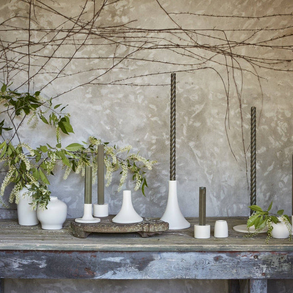 Ceramic Blossom Vase, Matte White