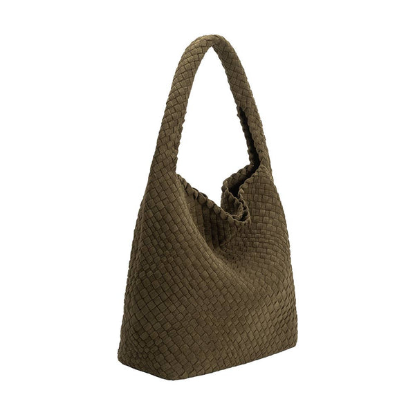 Johanna Pine Suede Recycled Vegan Shoulder Bag - Bodega Nantucket