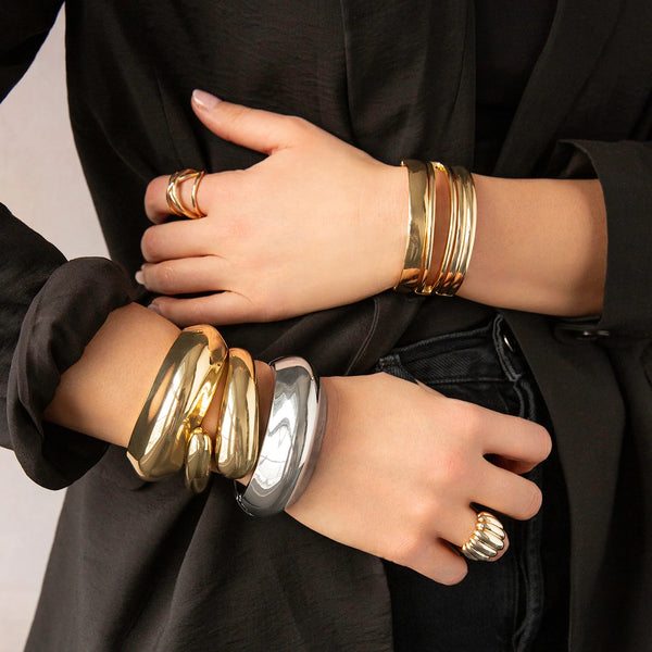 Gold Double Row Hinge Bangle - Bodega Nantucket