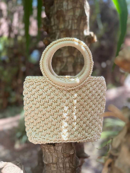 Small Crochet Tote with Round Handle
