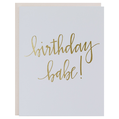 Birthday Babe Script Letterpress Greeting Card - Bodega Nantucket