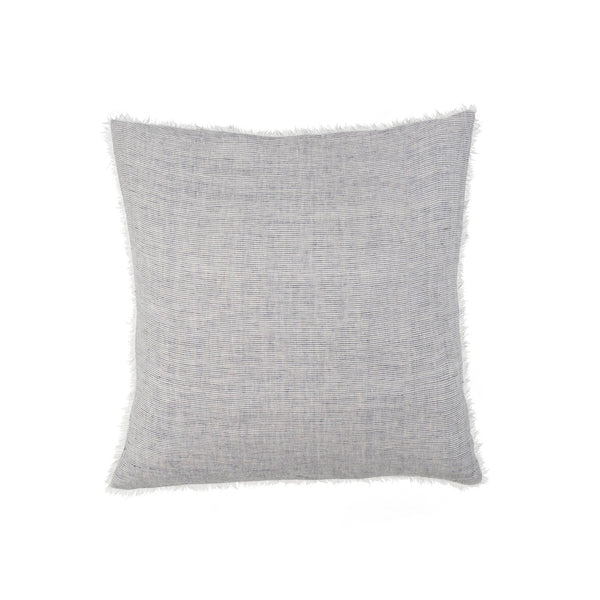 24x24 Lina Linen Pillow Navy Stripe - Bodega Nantucket