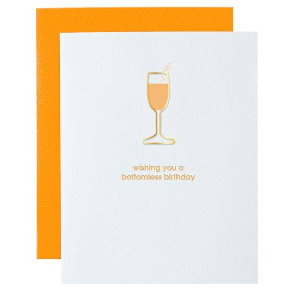 Wishing You a Bottomless Birthday - Champagne Paperclip Card - Bodega Nantucket