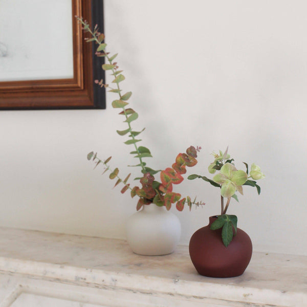 Ceramic Blossom Vase, Matte White