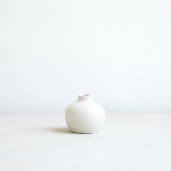 Ceramic Blossom Vase, Matte White