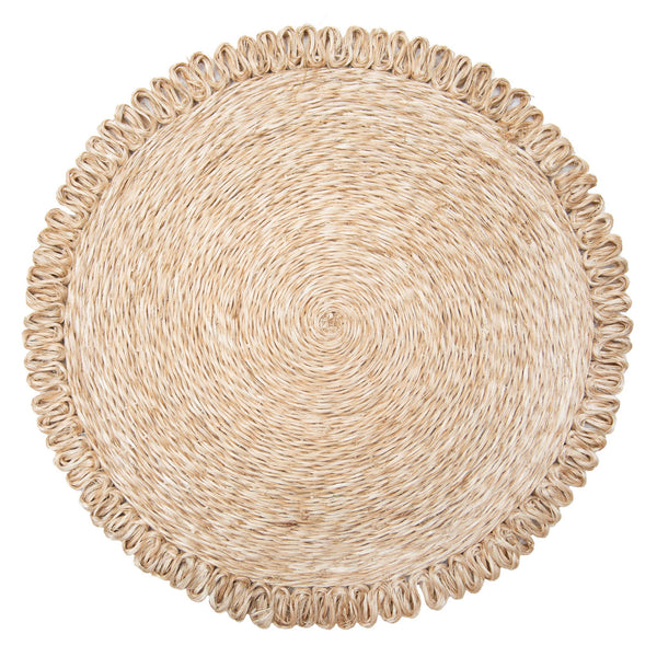 Loopy Abaca Natural 15" Round - Set of 4 - Bodega Nantucket