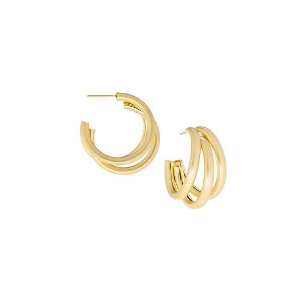 Gold 1" Triple Post Hoop - Bodega Nantucket