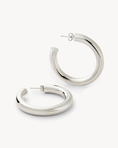 1.5" Perfect Hoops in Silver - Bodega Nantucket