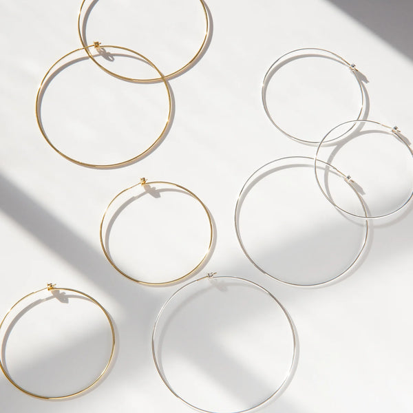 Silver 2.5" Thin Hoops - Bodega Nantucket