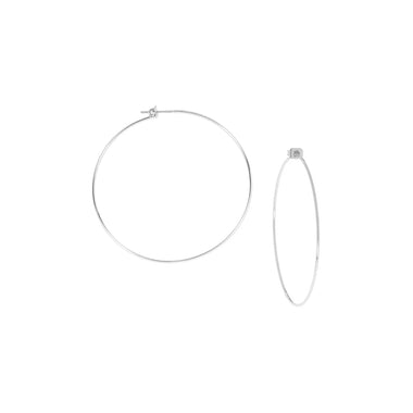 Silver 2.5" Thin Hoops - Bodega Nantucket