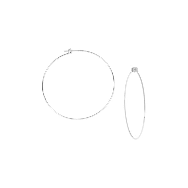 Silver 2.5" Thin Hoops - Bodega Nantucket
