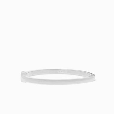 Shiny Silver 3mm Wide Flat Bangle - Bodega Nantucket