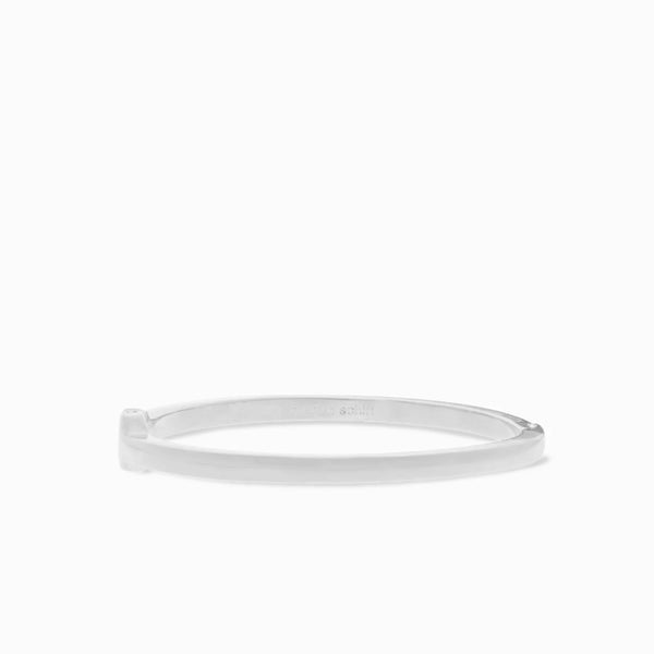 Shiny Silver 3mm Wide Flat Bangle - Bodega Nantucket