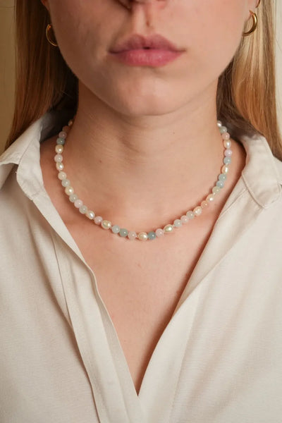 Morganite and Pearl - Bodega Nantucket
