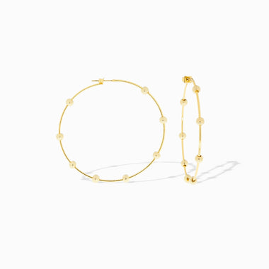 2" Gold Hoop with Gold Beaded Balls - Bodega Nantucket