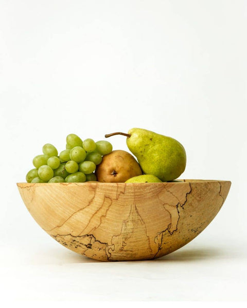 15" SPALTED MAPLE ROUND BOWL - Bodega Nantucket