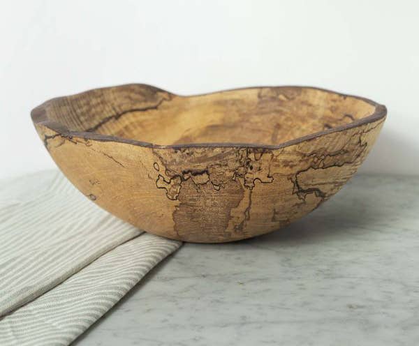 13" SPALTED MAPLE OVAL BOWL - Bodega Nantucket