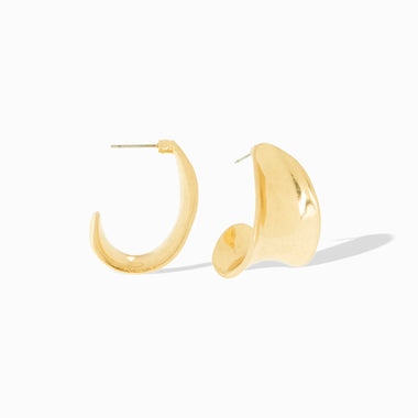 Gold Brushed Curved Post Hoop - Bodega Nantucket