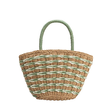 Lisbon Sage Straw Vegan Tote Bag
