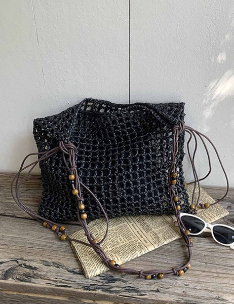 Vintage Beaded Large Capacity Hollow Tote Bag 8CW6BBG04