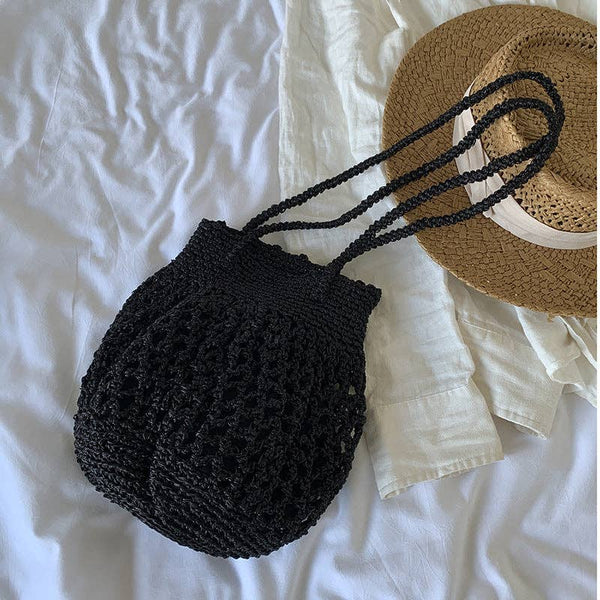 Stylish Solid Color Hollow Handmade Underarm Bag MK2BW6W10BBG359